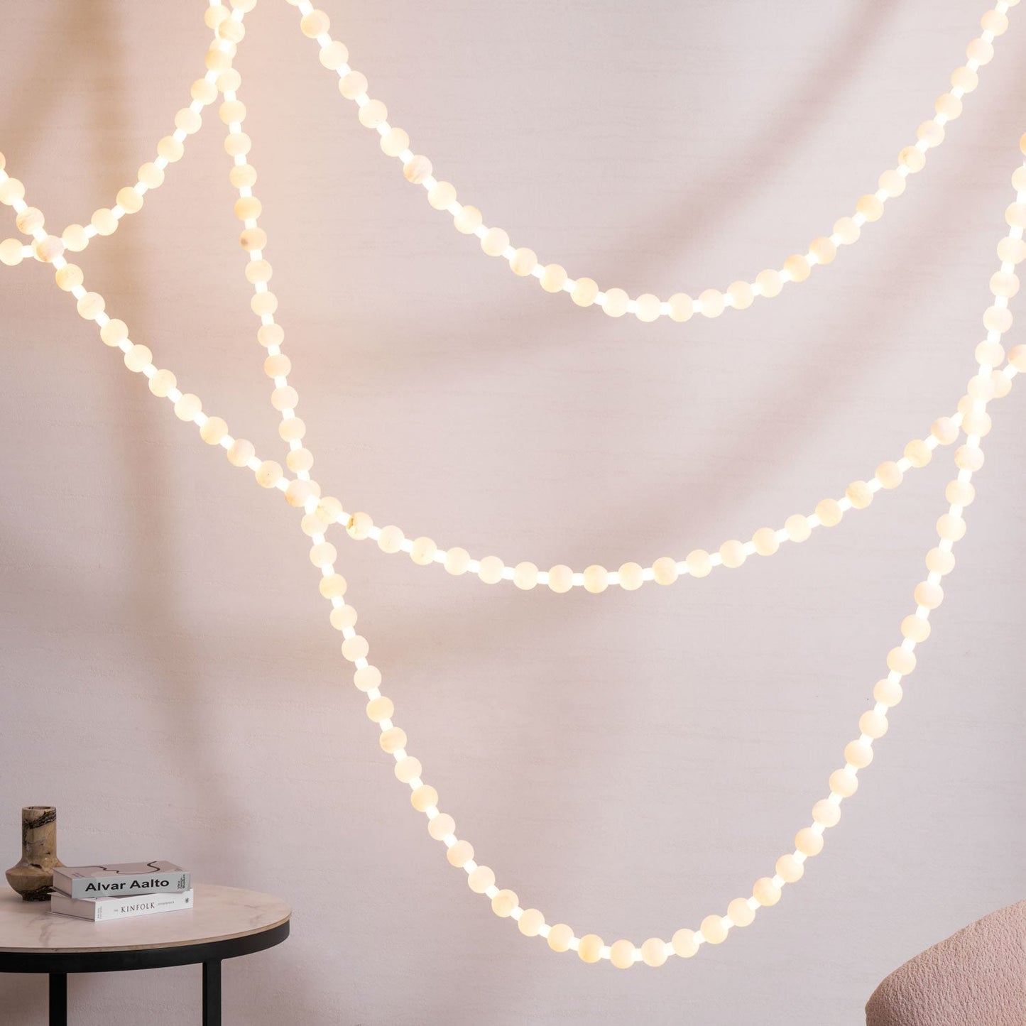 Elegant Alabaster Pearl Chandelier Necklace with Adjustable Length