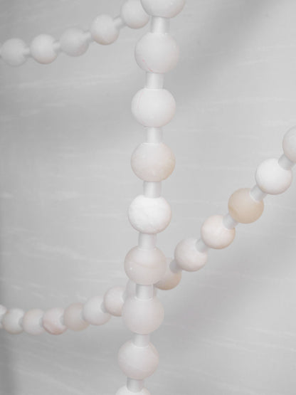 Elegant Alabaster Pearl Chandelier Necklace with Adjustable Length