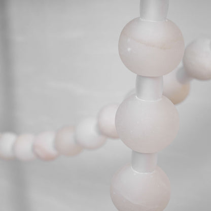 Elegant Alabaster Pearl Chandelier Necklace with Adjustable Length