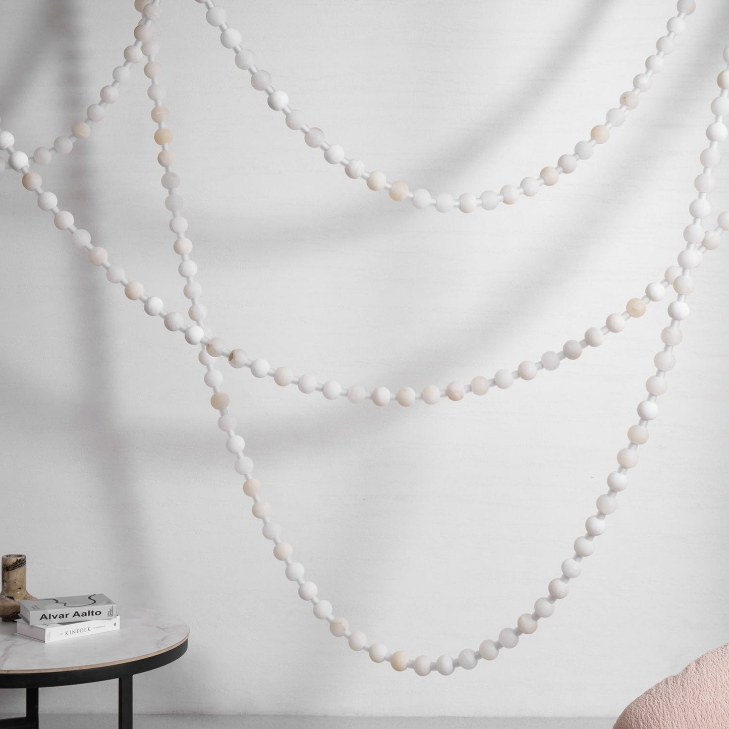 Elegant Alabaster Pearl Chandelier Necklace with Adjustable Length