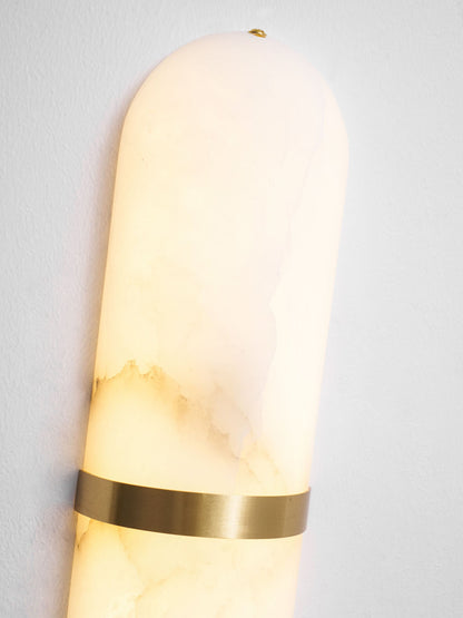 Alabaster Pill Wall Light - Soft Glow, Energy-Efficient Design