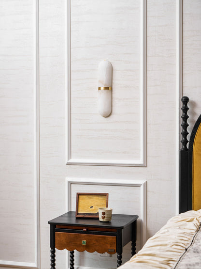 Alabaster Pill Wall Light - Soft Glow, Energy-Efficient Design