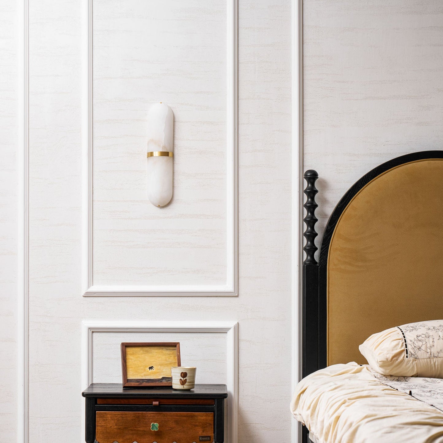 Alabaster Pill Wall Light - Soft Glow, Energy-Efficient Design