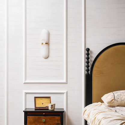 Alabaster Pill Wall Light - Soft Glow, Energy-Efficient Design