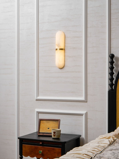 Alabaster Pill Wall Light - Soft Glow, Energy-Efficient Design