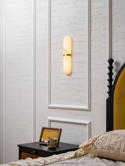 Alabaster Pill Wall Light - Soft Glow, Energy-Efficient Design