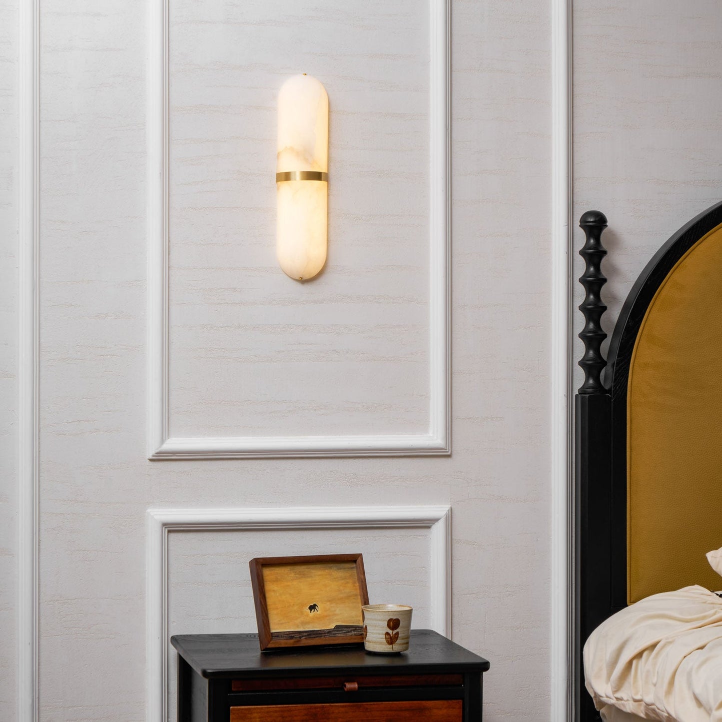 Alabaster Pill Wall Light - Soft Glow, Energy-Efficient Design