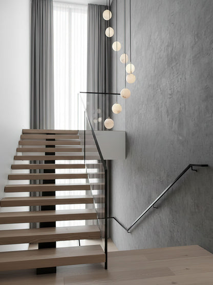 Alabaster Cluster Chandelier - Elegant Design, Adjustable Height