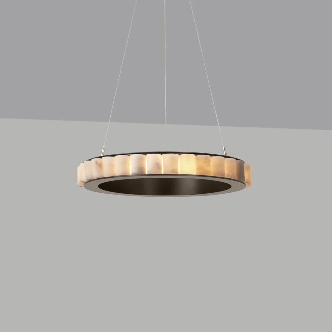 Alabaster Avalon Halo Chandelier - Elegant Design, Dimmable LED Lights