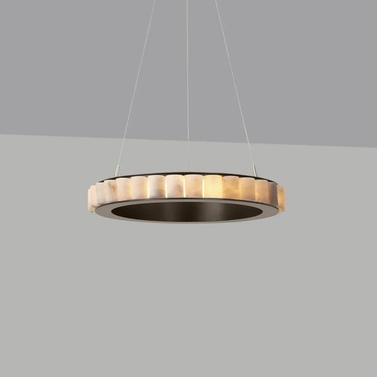 Alabaster Avalon Halo Chandelier - Elegant Design, Dimmable LED Lights