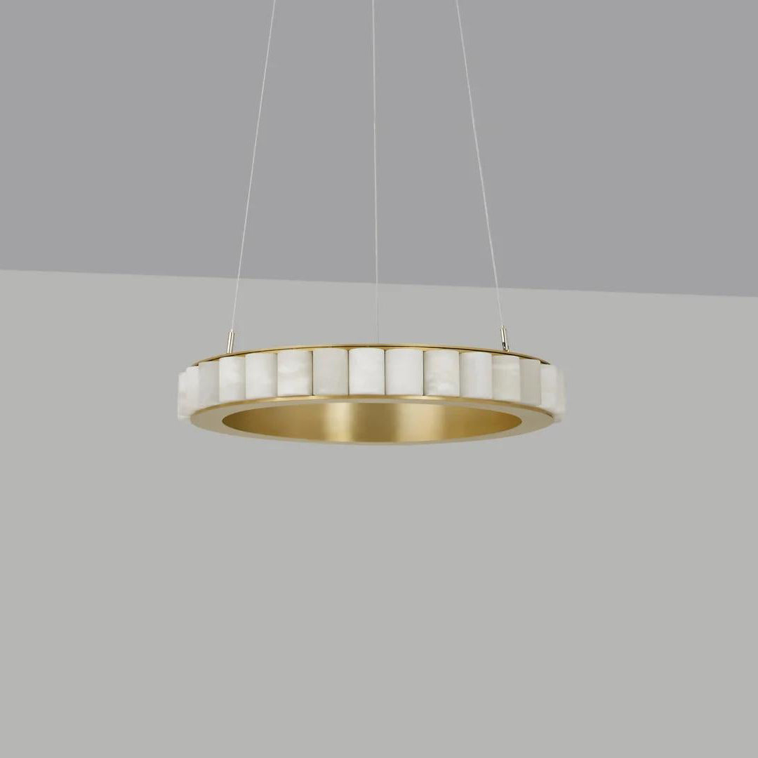 Alabaster Avalon Halo Chandelier - Elegant Design, Dimmable LED Lights