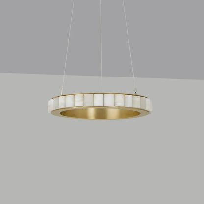 Alabaster Avalon Halo Chandelier - Elegant Design, Dimmable LED Lights