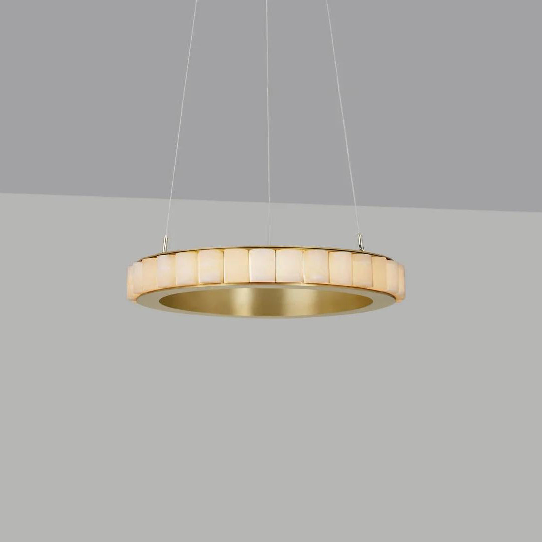 Alabaster Avalon Halo Chandelier - Elegant Design, Dimmable LED Lights