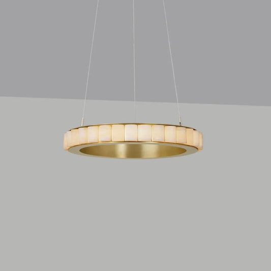 Alabaster Avalon Halo Chandelier - Elegant Design, Dimmable LED Lights