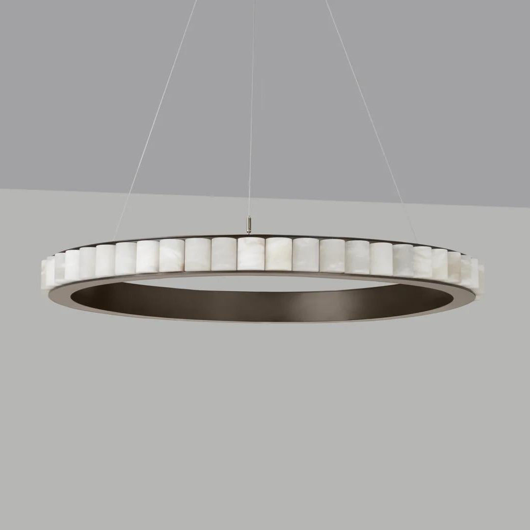 Alabaster Avalon Halo Chandelier - Elegant Design, Dimmable LED Lights