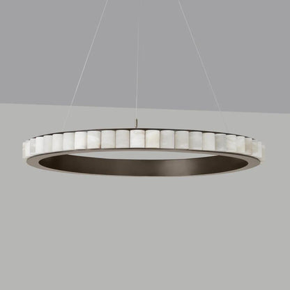Alabaster Avalon Halo Chandelier - Elegant Design, Dimmable LED Lights