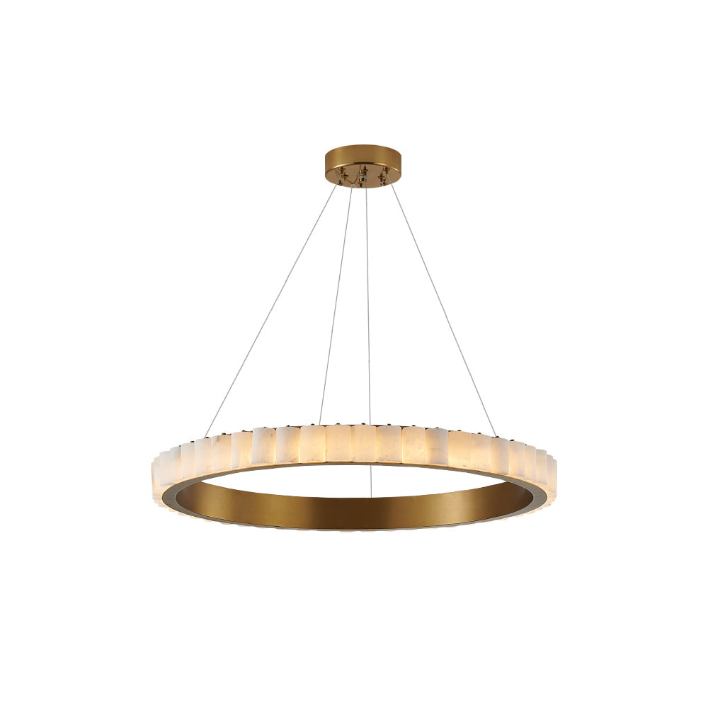 Alabaster Avalon Halo Chandelier - Elegant Design, Dimmable LED Lights