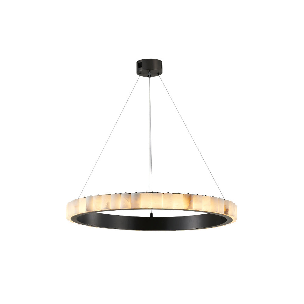 Alabaster Avalon Halo Chandelier - Elegant Design, Dimmable LED Lights