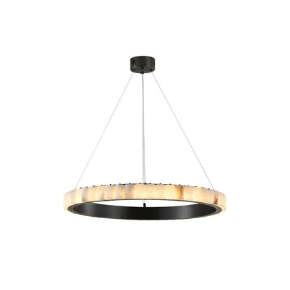 Alabaster Avalon Halo Chandelier - Elegant Design, Dimmable LED Lights