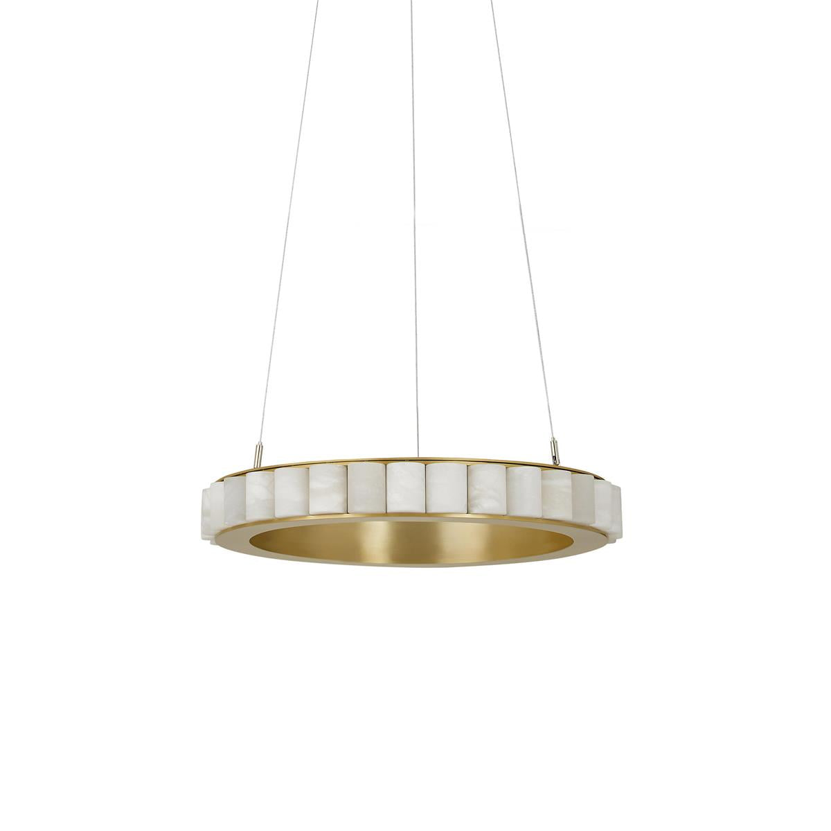 Alabaster Avalon Halo Chandelier - Elegant Design, Dimmable LED Lights