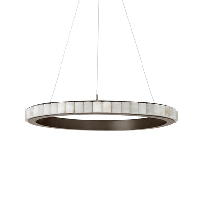 Alabaster Avalon Halo Chandelier - Elegant Design, Dimmable LED Lights
