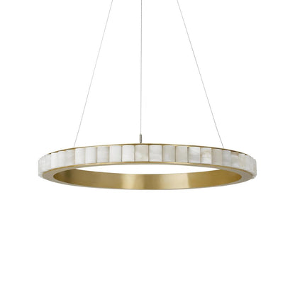 Alabaster Avalon Halo Chandelier - Elegant Design, Dimmable LED Lights