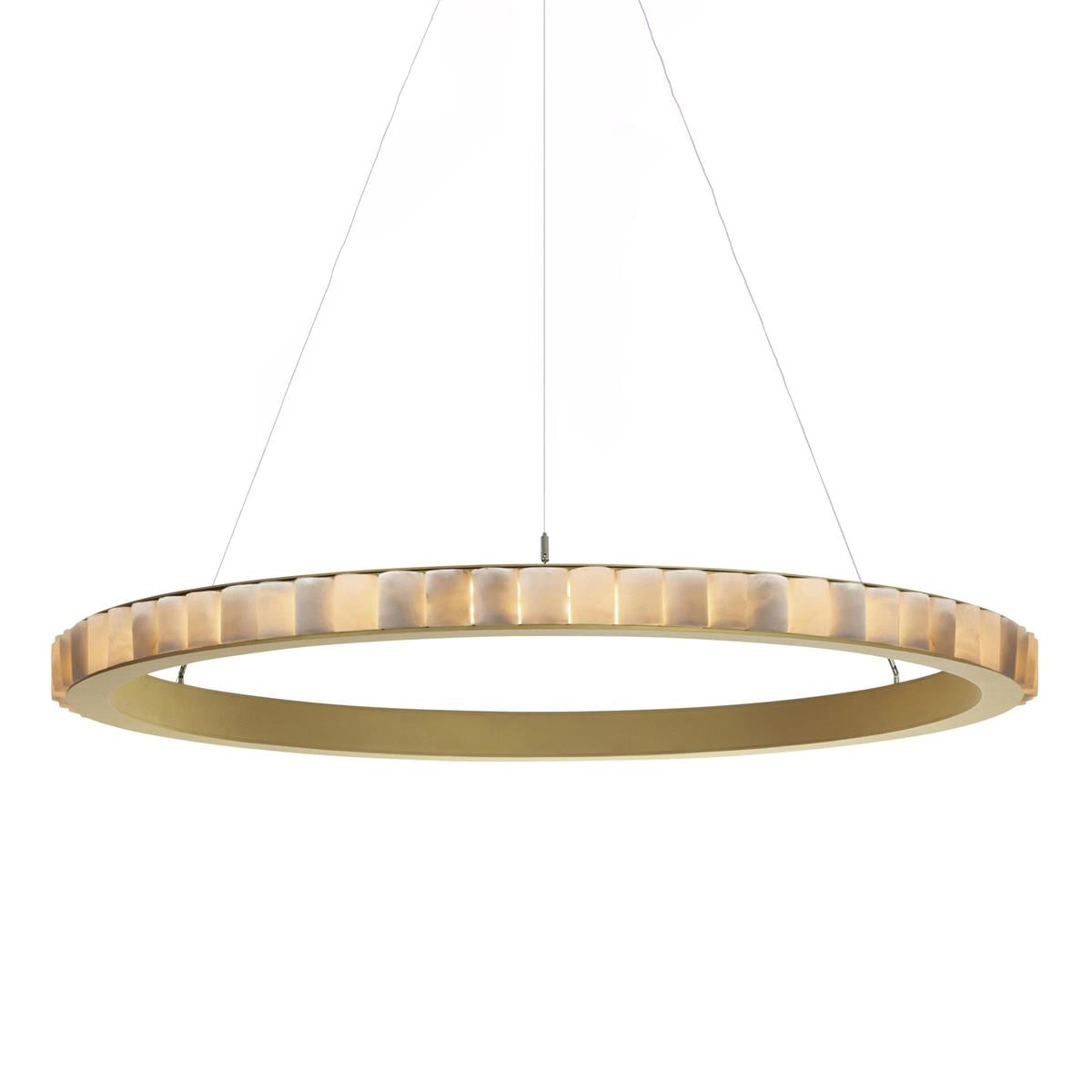 Alabaster Avalon Halo Chandelier - Elegant Design, Dimmable LED Lights