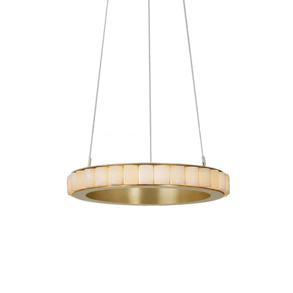 Alabaster Avalon Halo Chandelier - Elegant Design, Dimmable LED Lights