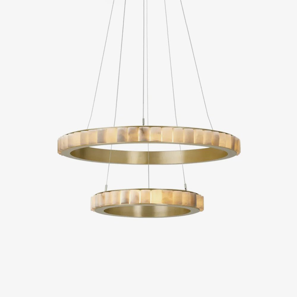 Alabaster Avalon Halo Chandelier - Elegant Design, Dimmable LED Lights