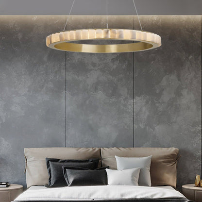 Alabaster Avalon Halo Chandelier - Elegant Design, Dimmable LED Lights