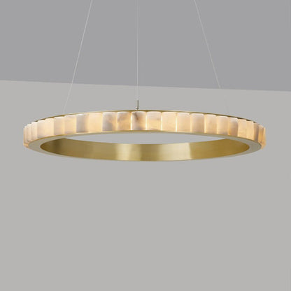 Alabaster Avalon Halo Chandelier - Elegant Design, Dimmable LED Lights