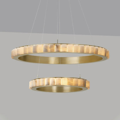 Alabaster Avalon Halo Chandelier - Elegant Design, Dimmable LED Lights