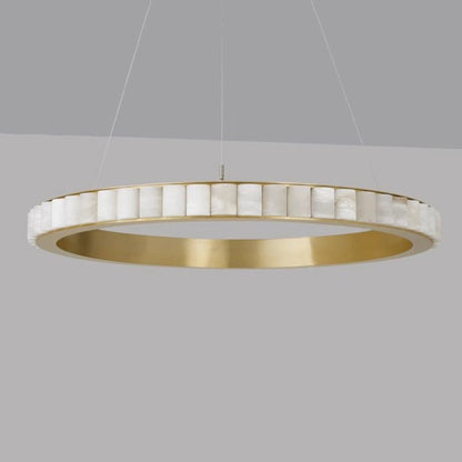 Alabaster Avalon Halo Chandelier - Elegant Design, Dimmable LED Lights