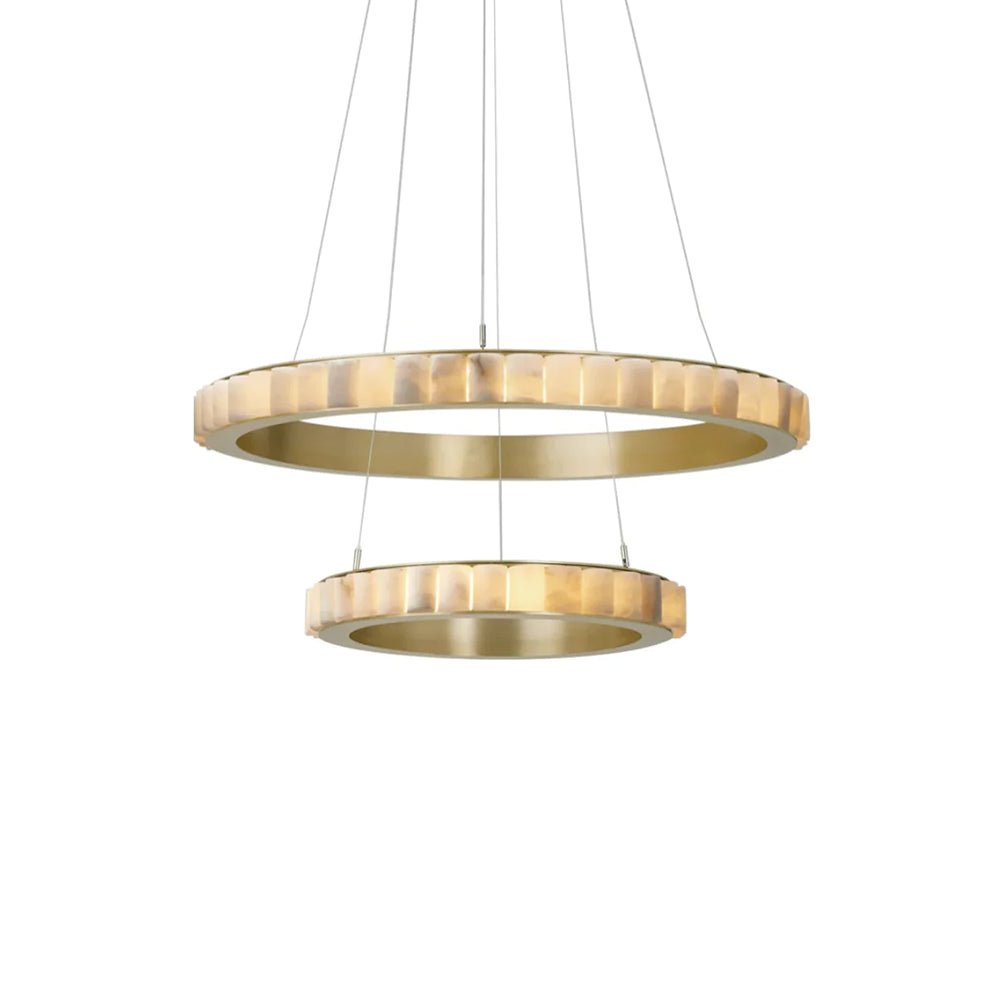Alabaster Avalon Halo Chandelier - Elegant Design, Dimmable LED Lights
