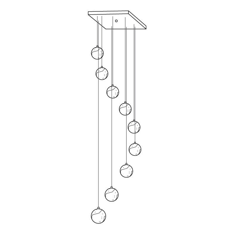 Alabaster Cluster Chandelier - Elegant Design, Adjustable Height