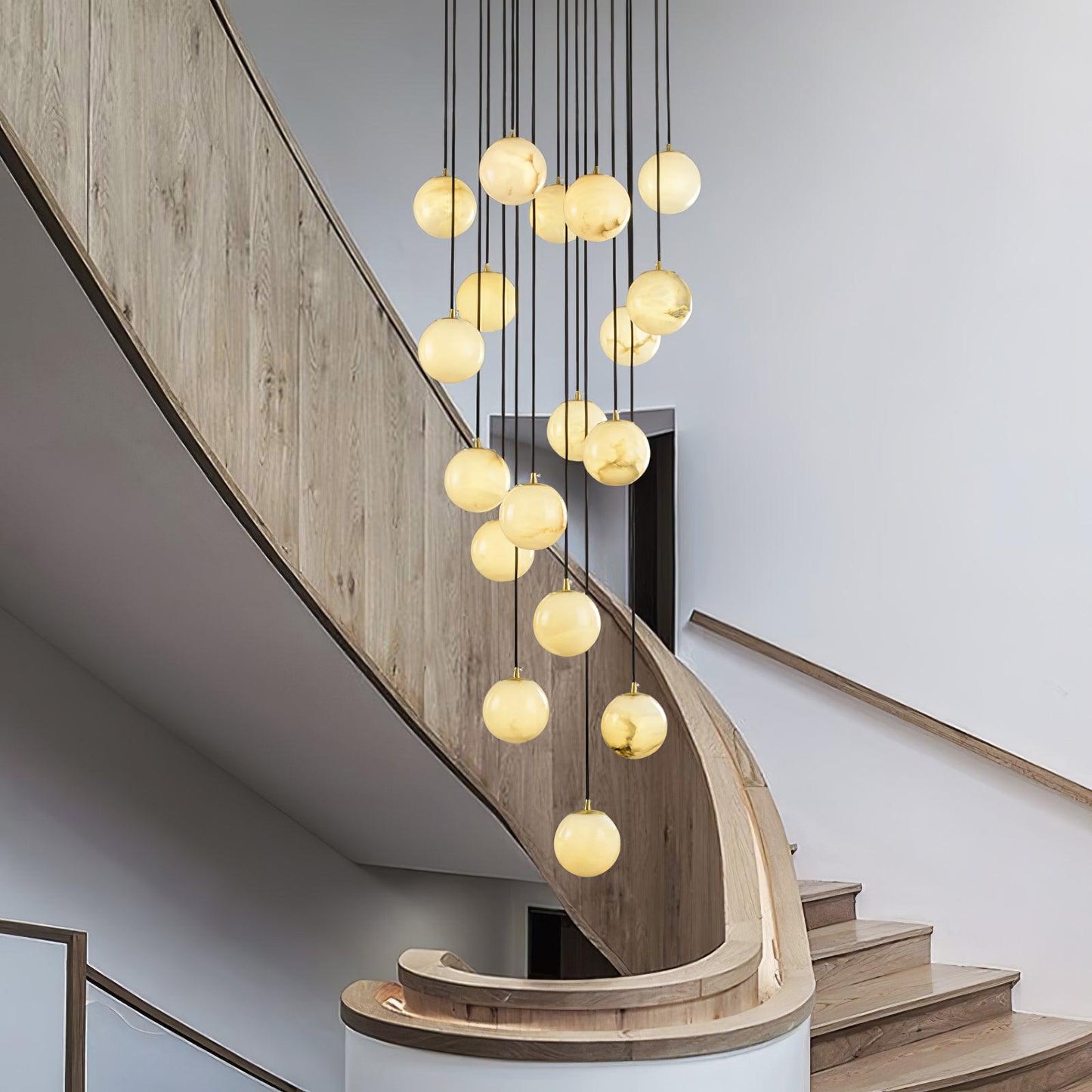 Alabaster Cluster Chandelier - Elegant Design, Adjustable Height