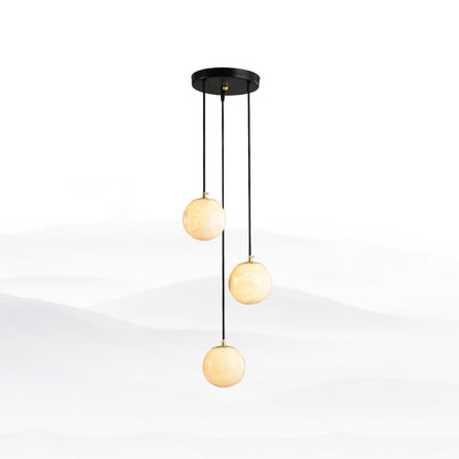 Alabaster Cluster Chandelier - Elegant Design, Adjustable Height