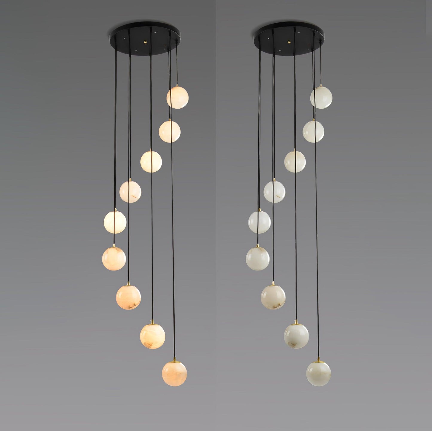 Alabaster Cluster Chandelier - Elegant Design, Adjustable Height