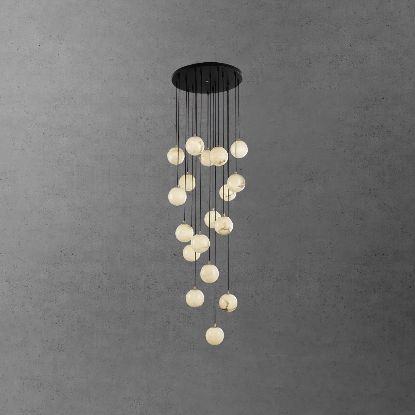 Alabaster Cluster Chandelier - Elegant Design, Adjustable Height