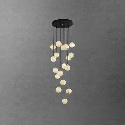 Alabaster Cluster Chandelier - Elegant Design, Adjustable Height