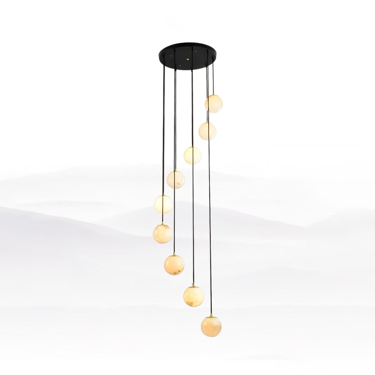 Alabaster Cluster Chandelier - Elegant Design, Adjustable Height