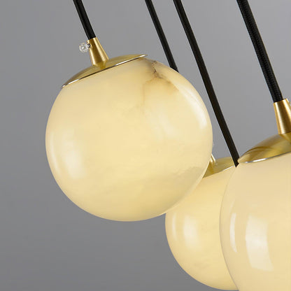 Alabaster Cluster Chandelier - Elegant Design, Adjustable Height