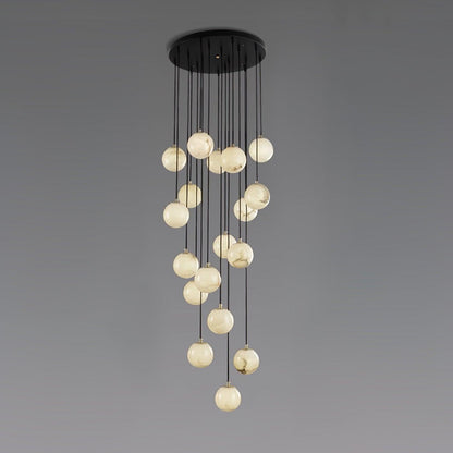 Alabaster Cluster Chandelier - Elegant Design, Adjustable Height