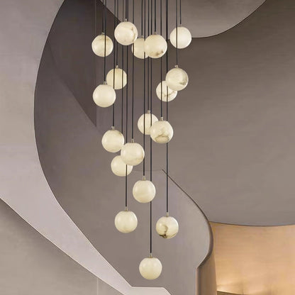 Alabaster Cluster Chandelier - Elegant Design, Adjustable Height