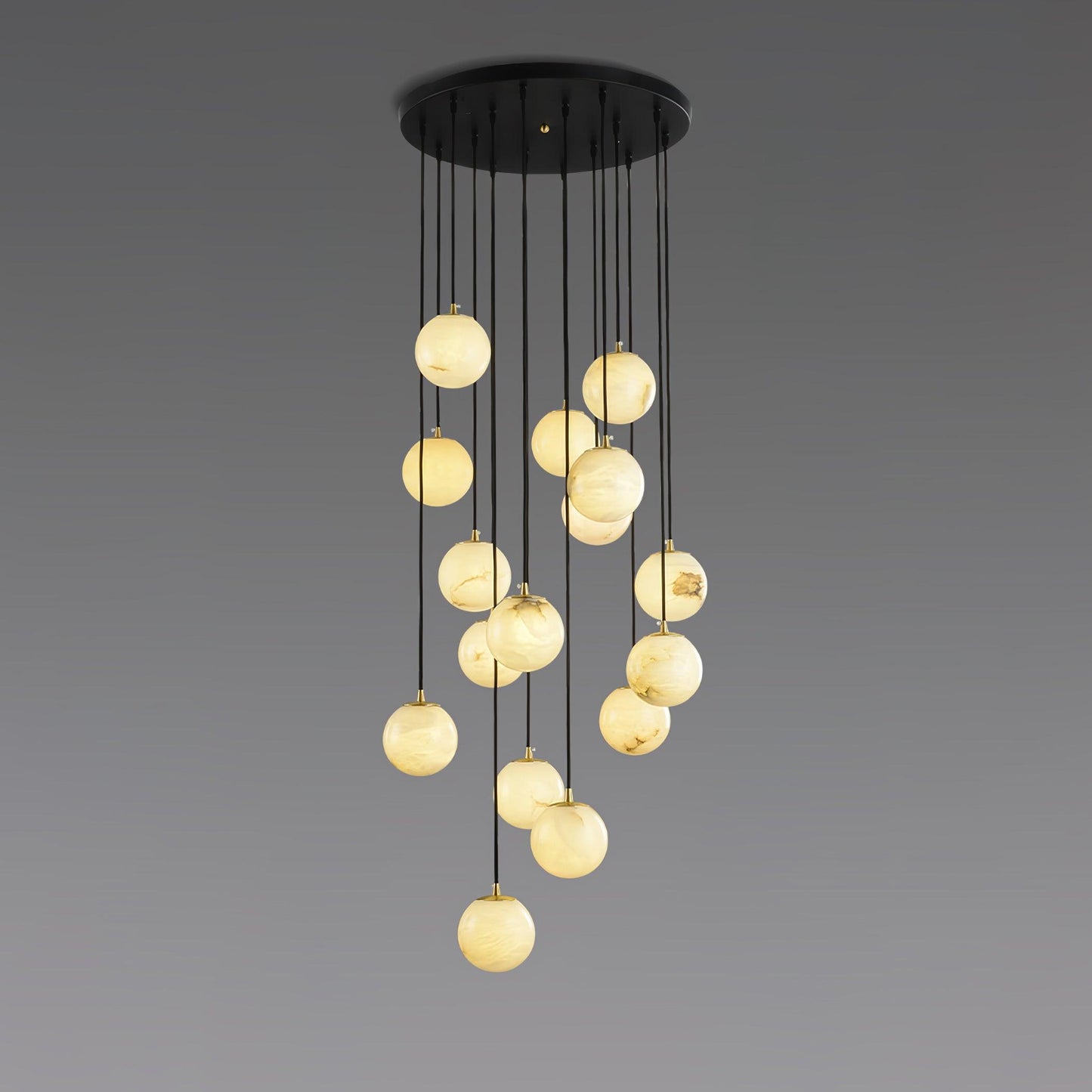 Alabaster Cluster Chandelier - Elegant Design, Adjustable Height