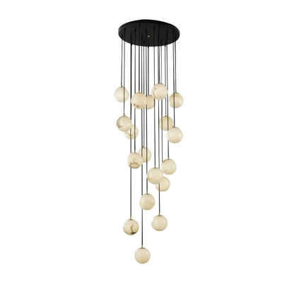 Alabaster Cluster Chandelier - Elegant Design, Adjustable Height