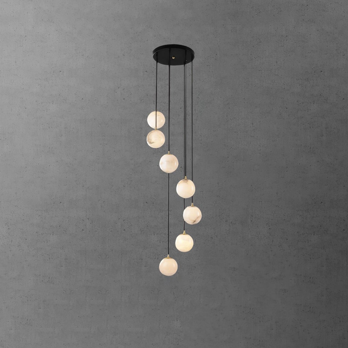 Alabaster Cluster Chandelier - Elegant Design, Adjustable Height