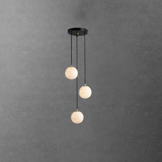 Alabaster Cluster Chandelier - Elegant Design, Adjustable Height