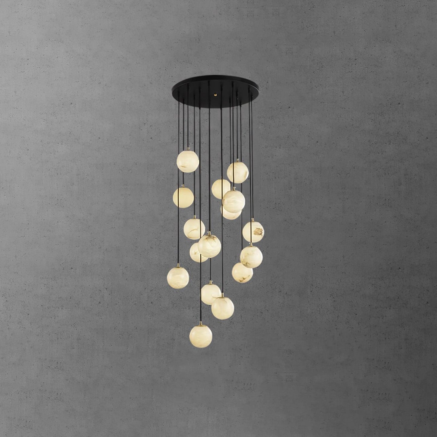 Alabaster Cluster Chandelier - Elegant Design, Adjustable Height