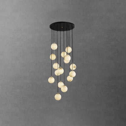 Alabaster Cluster Chandelier - Elegant Design, Adjustable Height
